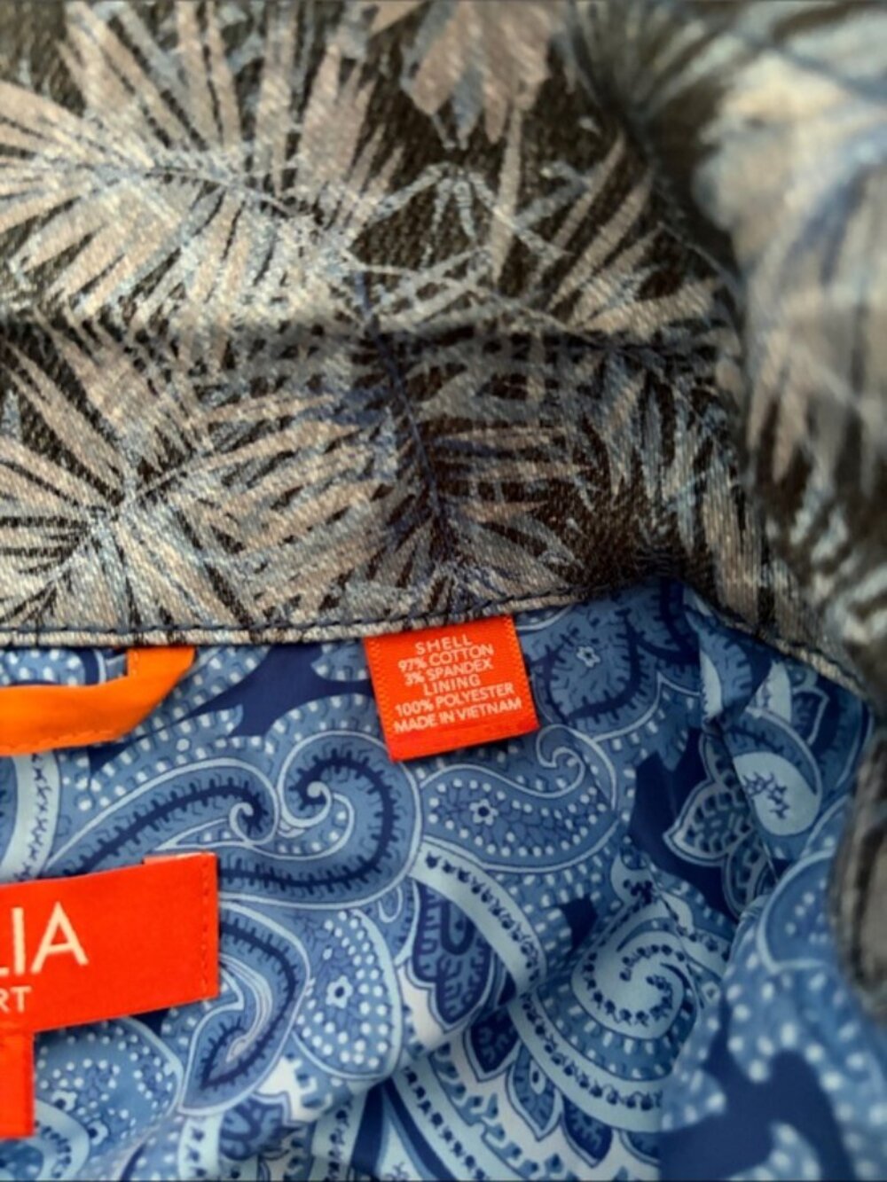 Tallia Sport Men's Blue Leaf Trucker Jacket Cotton Stretch size Large - Picture 16 of 16